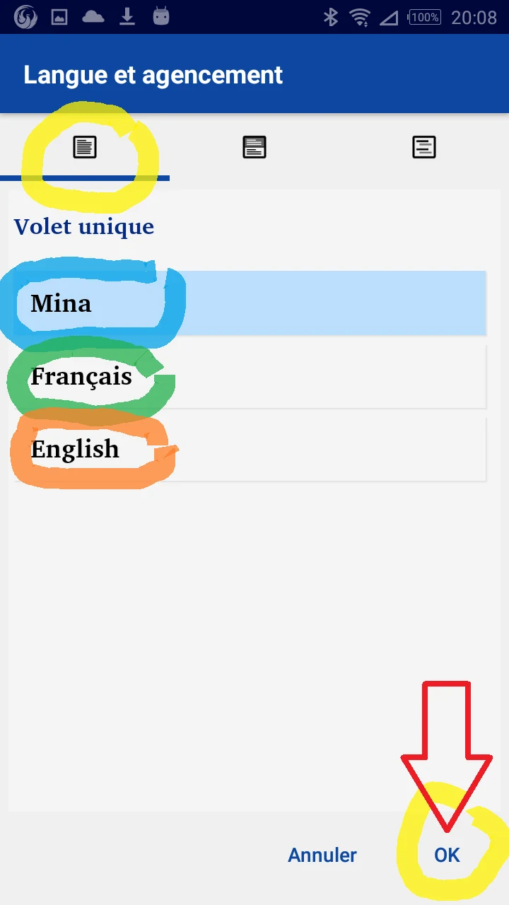 Mina avec français English screenshot